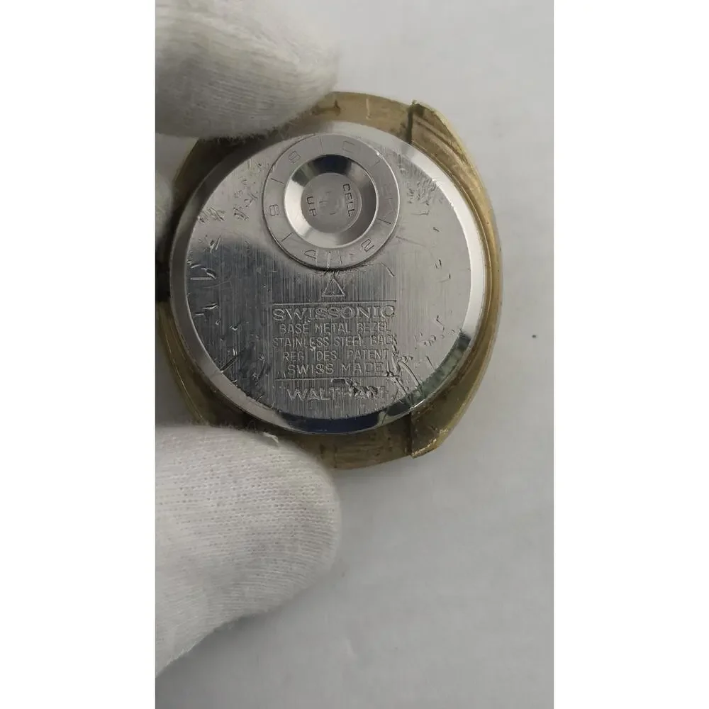 Vintage Mens Waltham GP Electrodyne Swissonic Incabloc Watch Parts or Repair